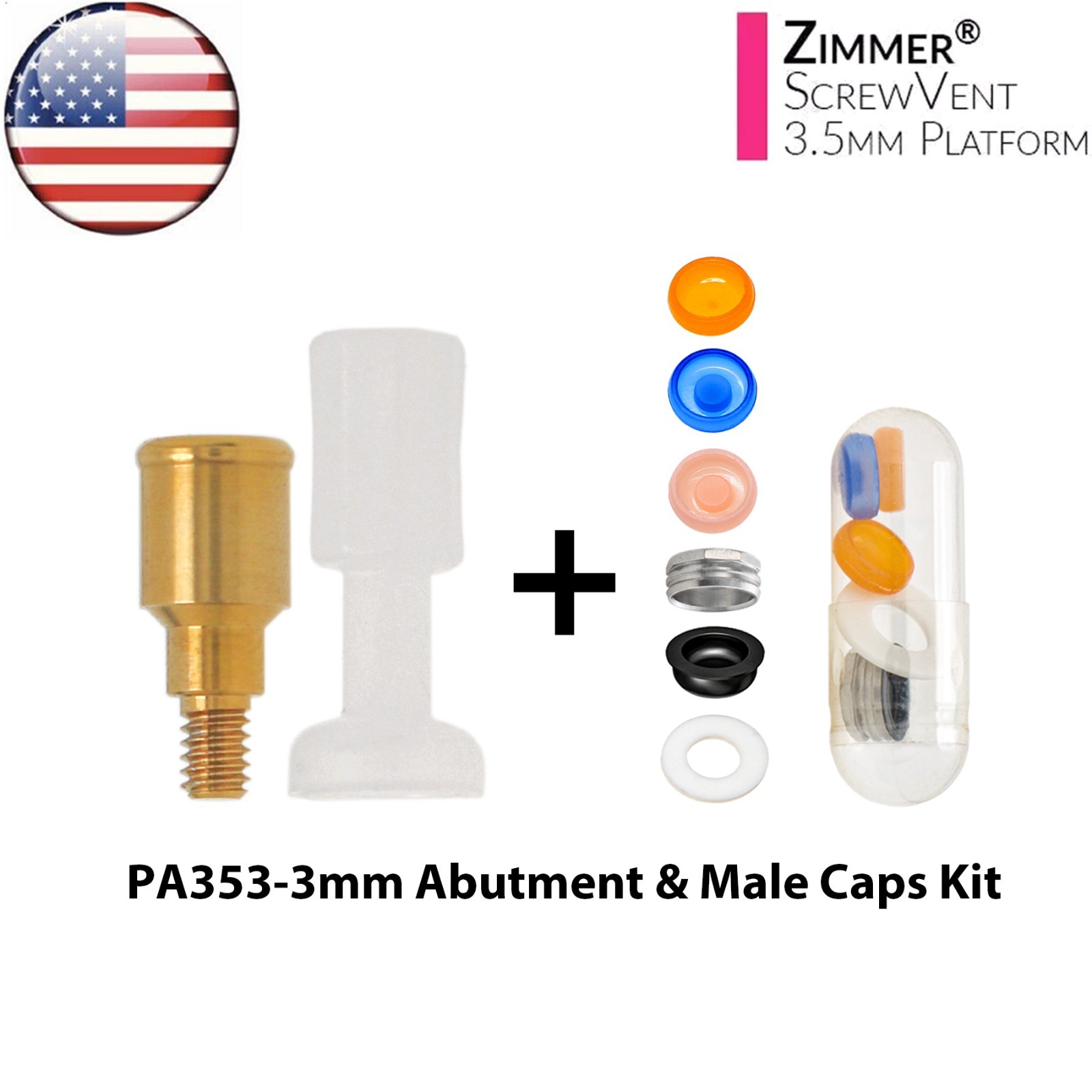US Overdenture Locator Abutments For ZIMMER Screw-Vent 3.5/4.5mm BEGO MIS Adin