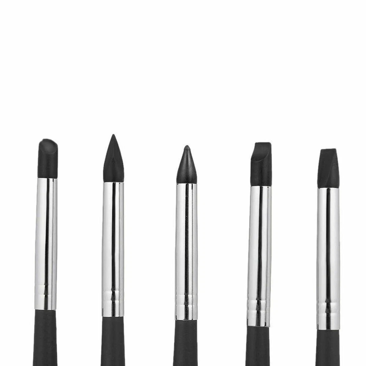 5Pc/Set Dental Composite Silicone Brush Pen Resin Veneer Cement Black/Grey/White