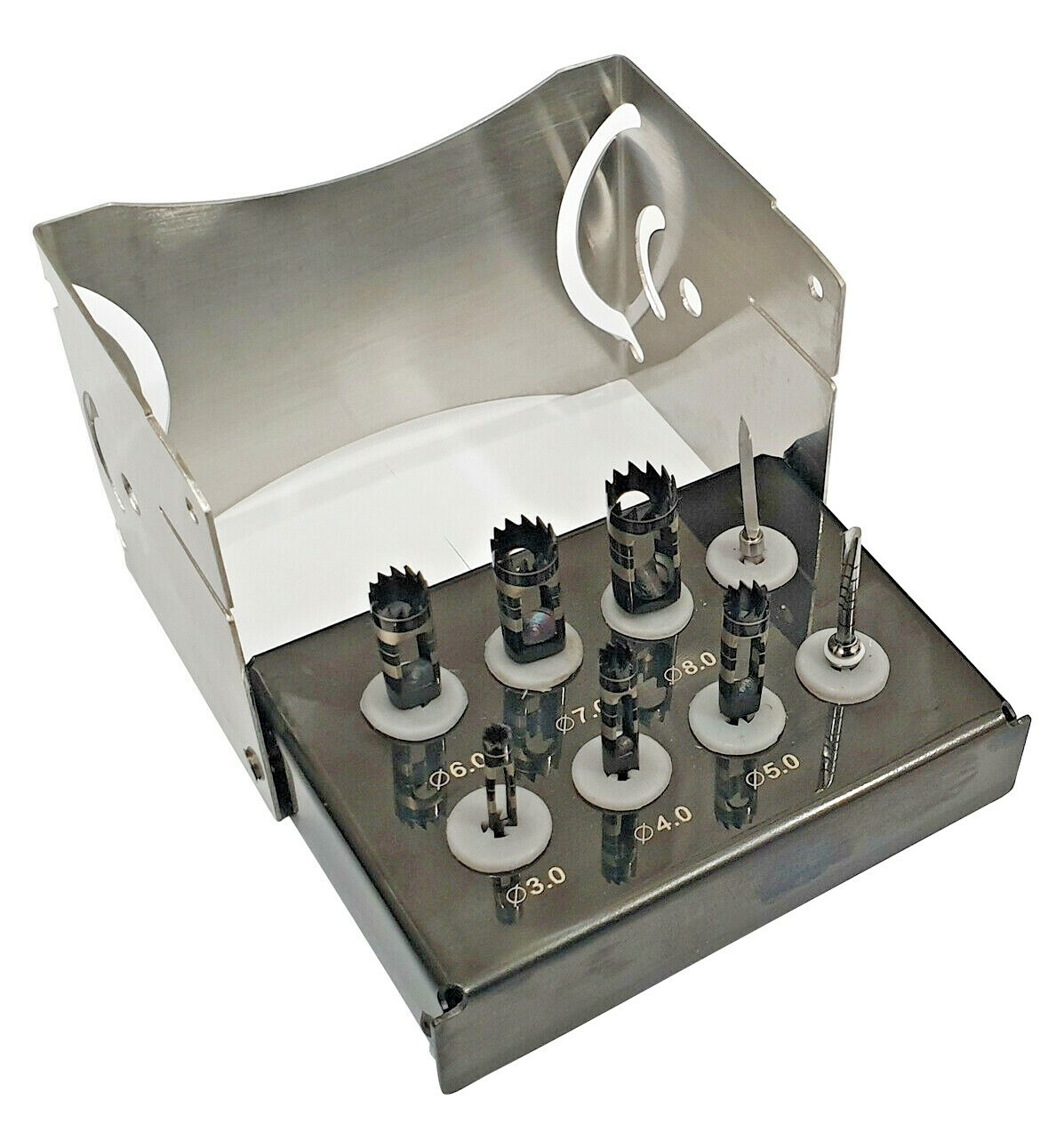 Dental Trephine Burs coated Drill Kit for professional. Set of 8 PCs