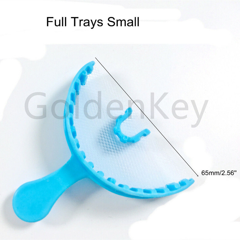 Dental Disposable Trays Impression Bite Registration White Blue Tray Net Mesh