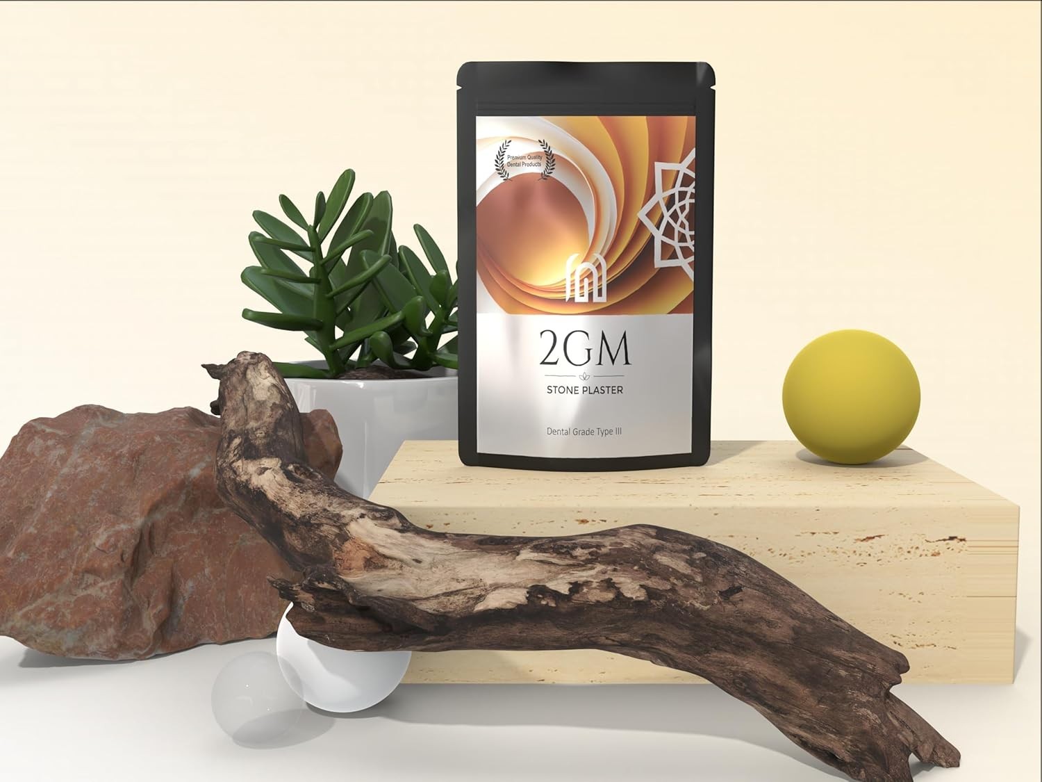Dental Yellow Stone Gypsum Powder Type III 1Kg for Casting Models