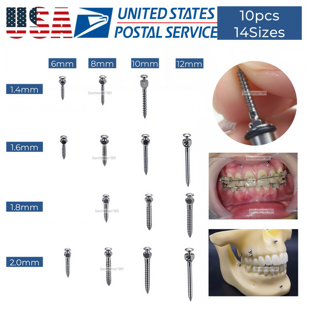 Dental Orthodontic Titanium Micro Implan Mini Screws Self-Drilling Screwdriver