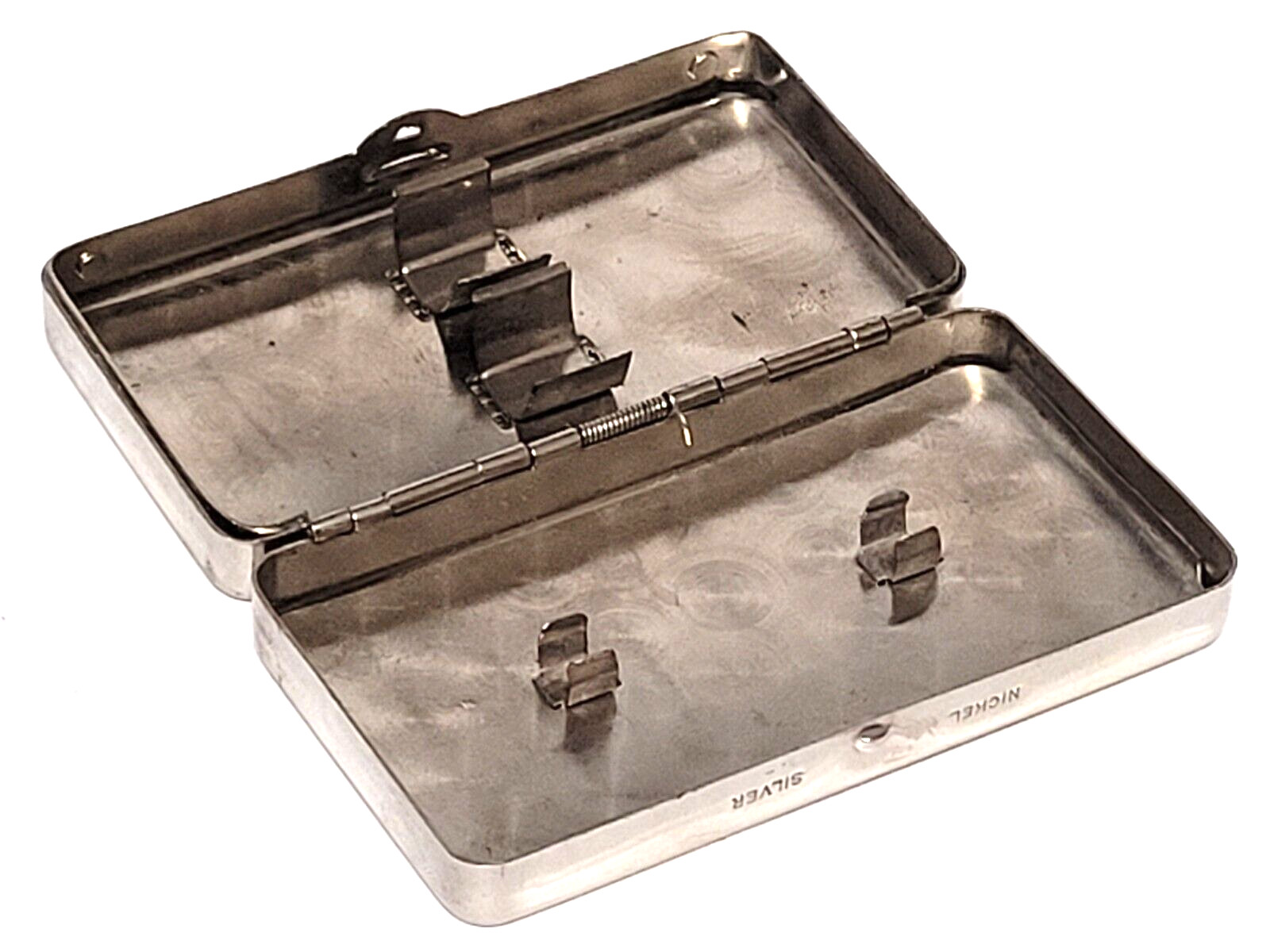 Vtg RARE B&D (Becton Dickinson) Hypodermic needle Silver / Nickel carry case