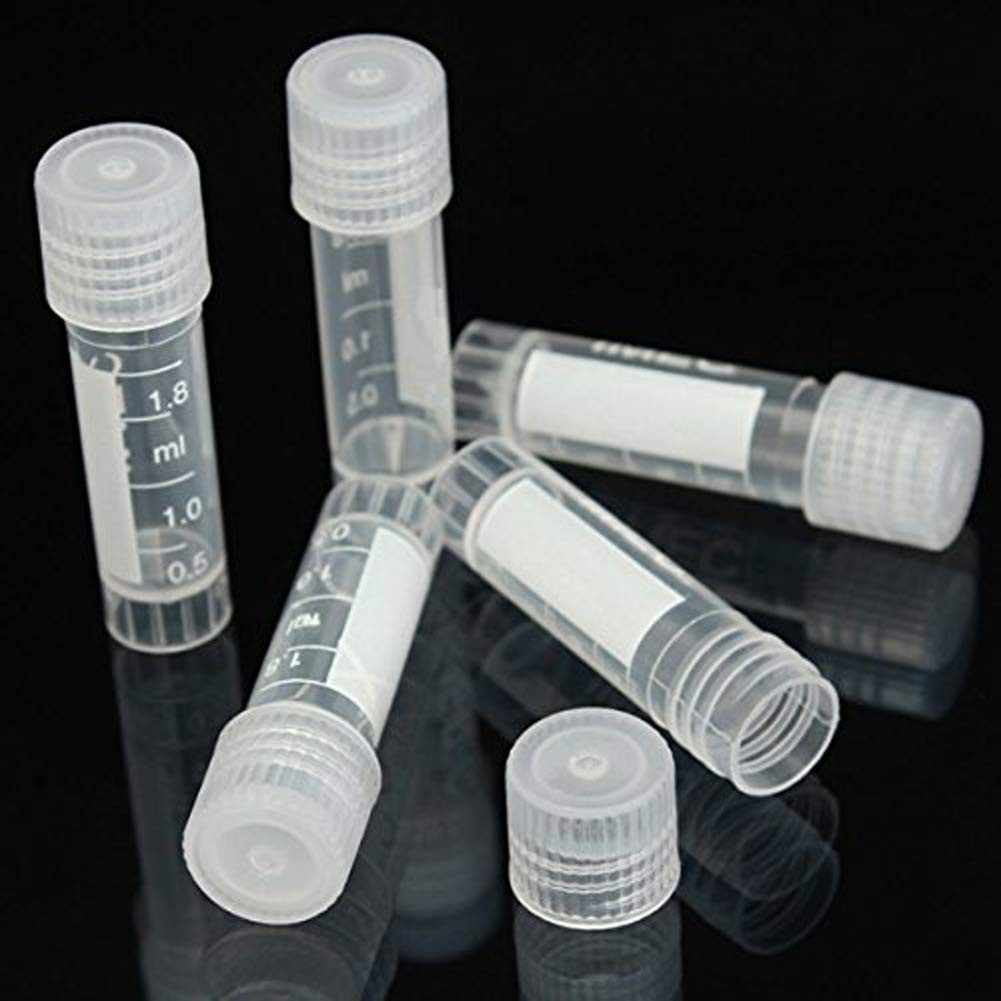 CynKen 20pcs 2ml Graduated Plastic Cryovial Cryogenic Vial Tube Self…