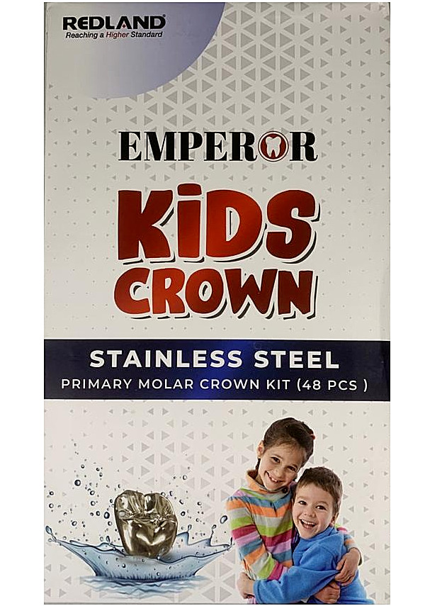 DENTAL Ni-Chro STAINLESS STEEL Primary Molar KIDS CROWN KIT/REFIL All sizes 5/pk