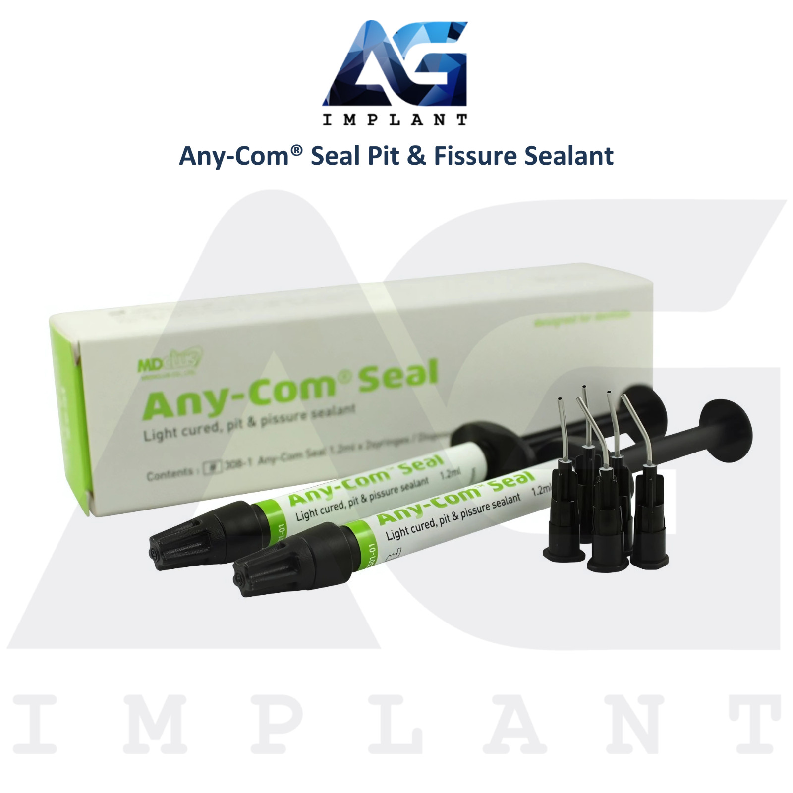 2pcs Any-Com® Seal Pit & F!ssure Sealant 1.2g Dental Restorations Light Cure