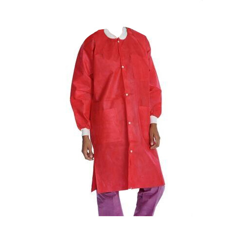 ValuMax 3660RDM Extra-Safe Lab Coats Red Medium SMS Fabric 10/Pk