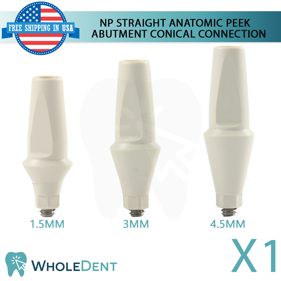 X1 NP Conical Connection Straight Anatomic PEEK Abutment Dental Ø3.5mm