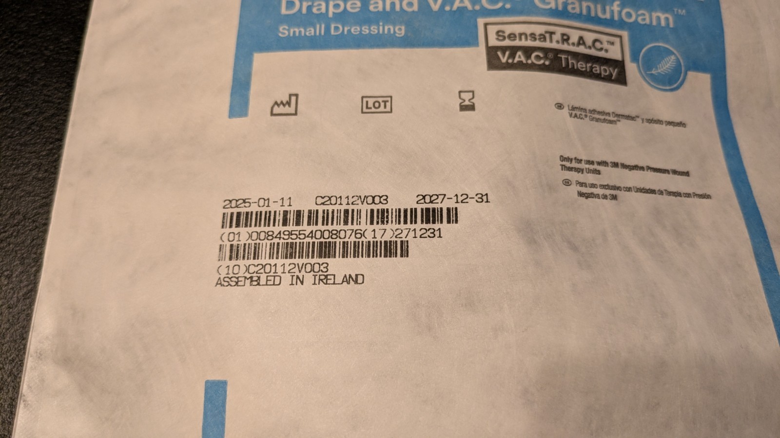 3M DermATAC Granita Dressing SMALL – DTGF05PKS Sealed Exp 12/2027