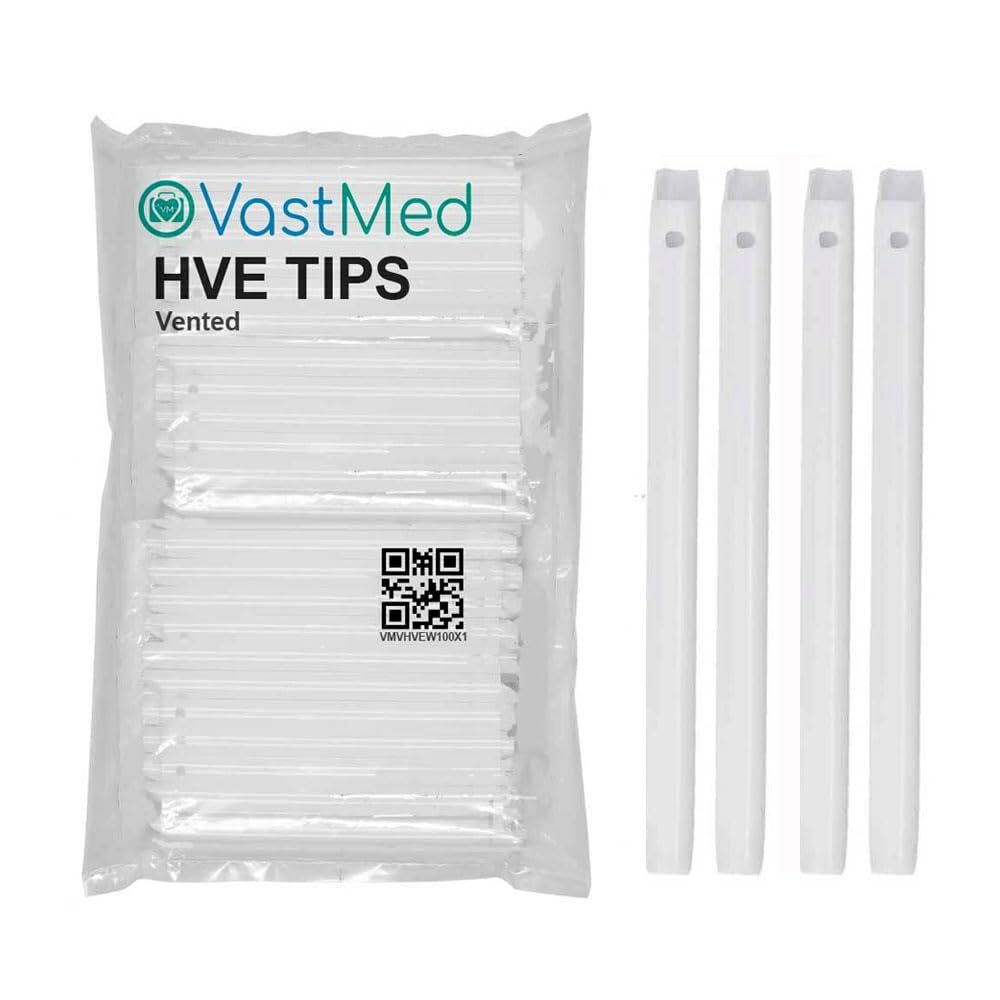 Saliva High Volume Evacuator Vented (HVE) Plastic Disposable Saliva Suction Tips