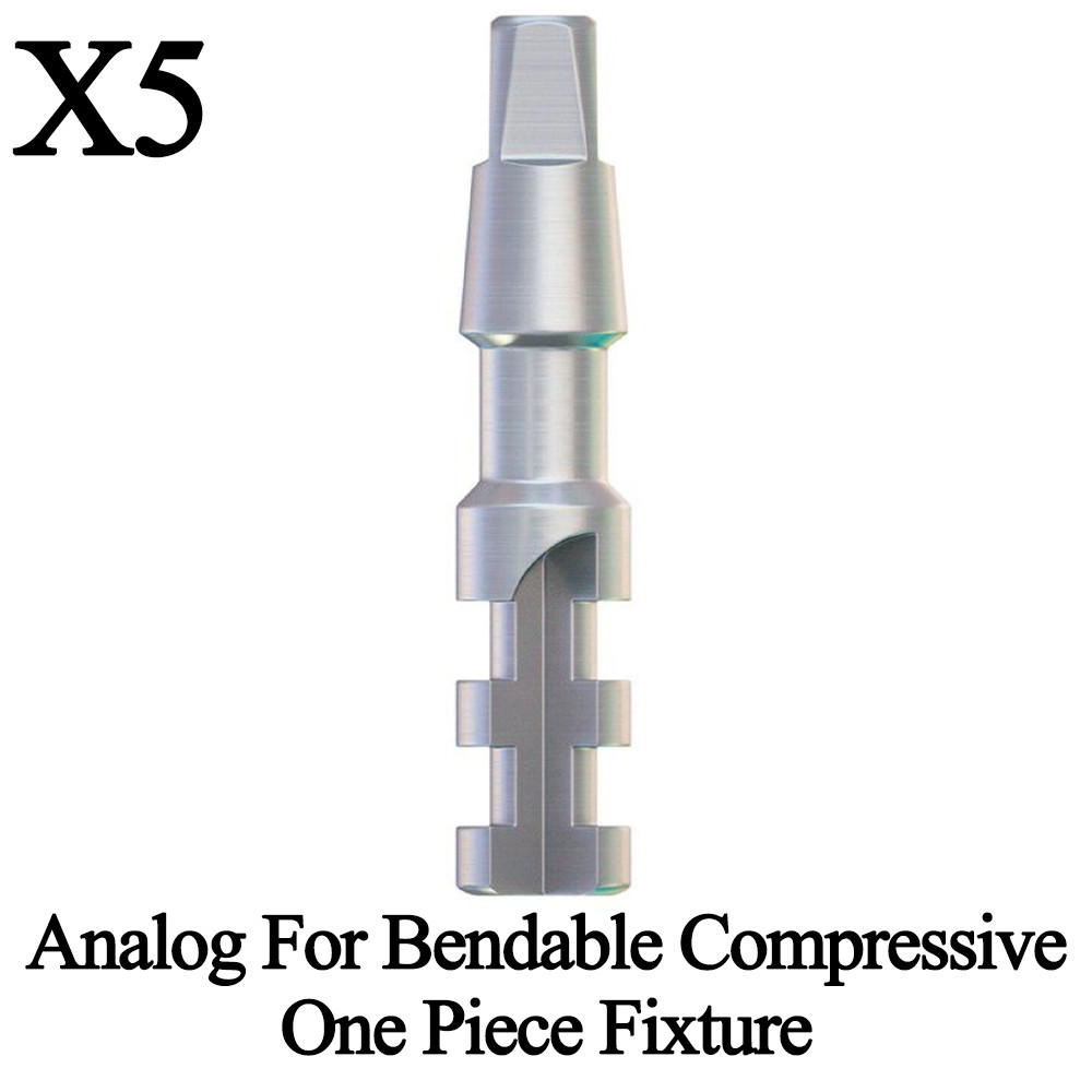 5x Dental Lab Analog For Bendable Compressive One Piece Fixture Prosthetic