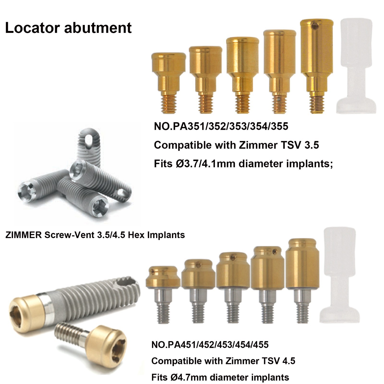 US Titanium Overdenture Locator abutment Legacy anchor Fits Major Implant SYSTE