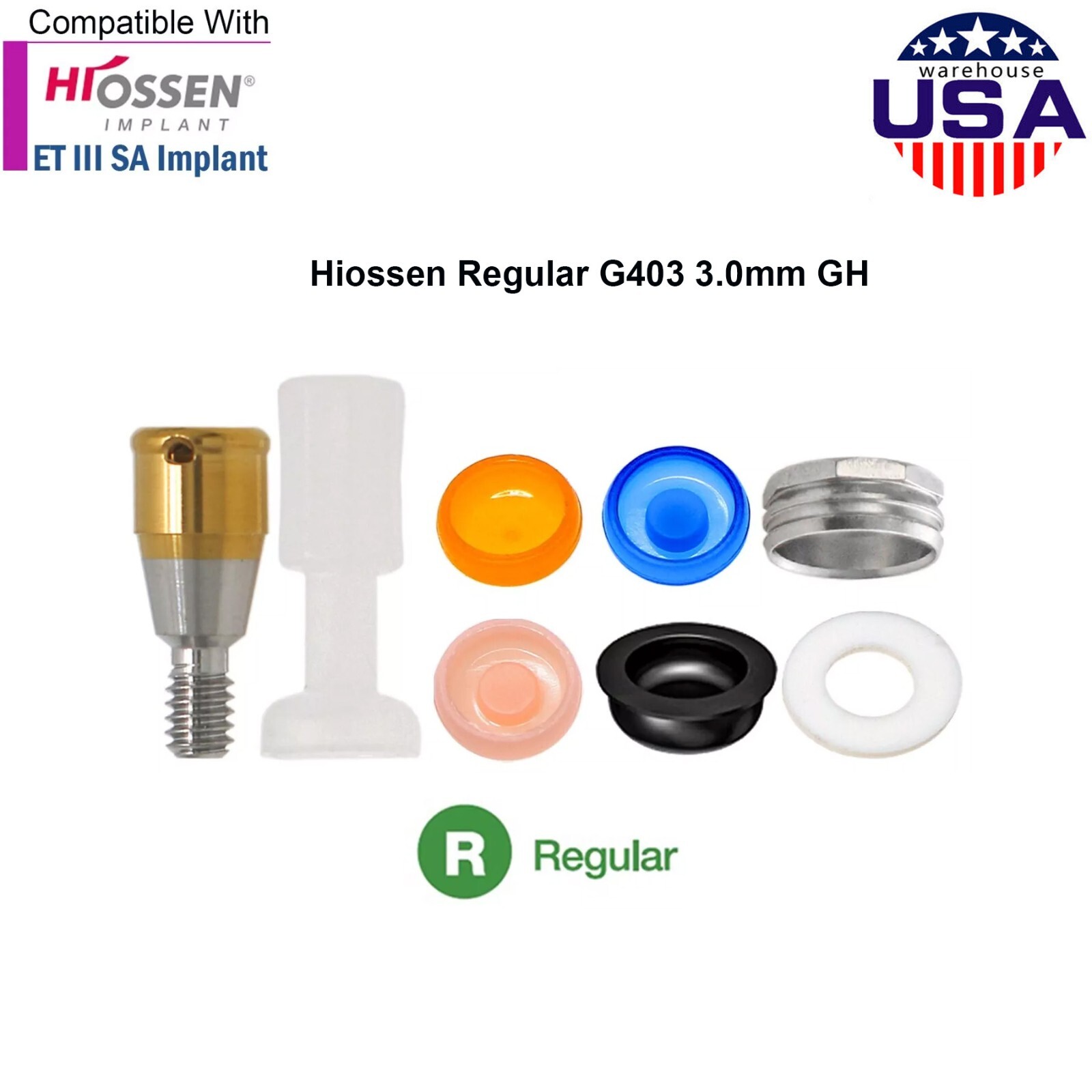 Hiossen ET III Locator System Abutments/Caps/Core Tool Kit for NP/RP Platforms