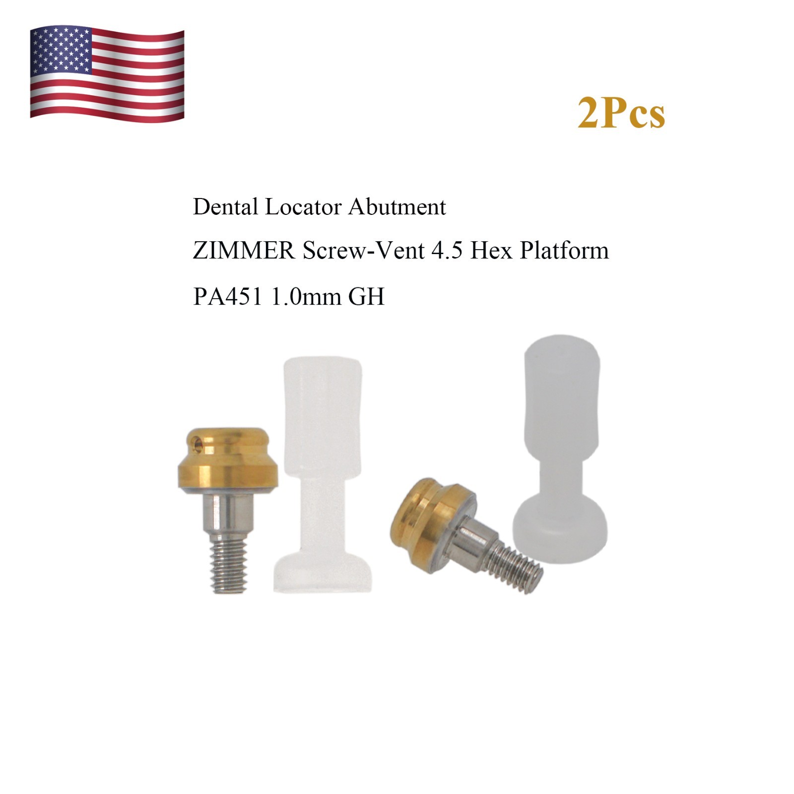 US Dental Locator Tapered Abutment GH 1mm for Zimmer TSV 4.5 Mis Adin Implants