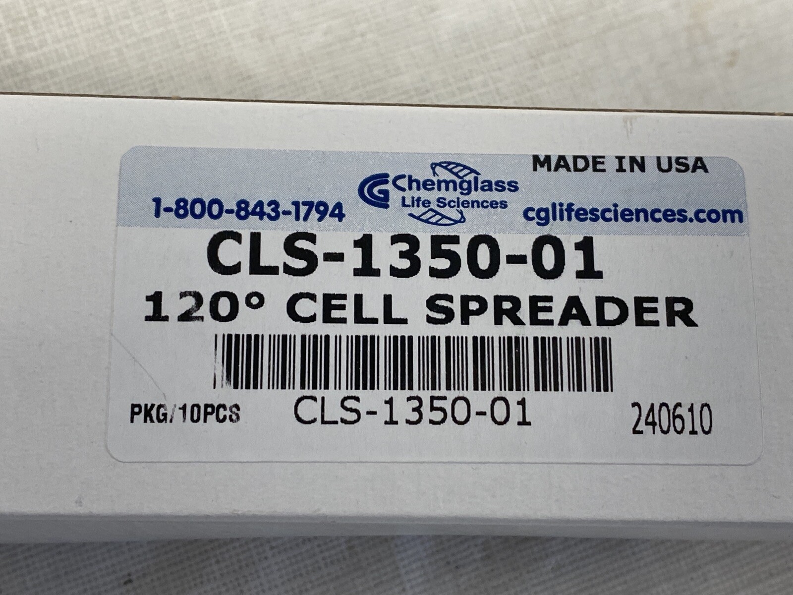 (10/Pk) CHEMGLASS 120° 5mm Clear Borosilicate Glass Cell Spreaders CLS-1350-01