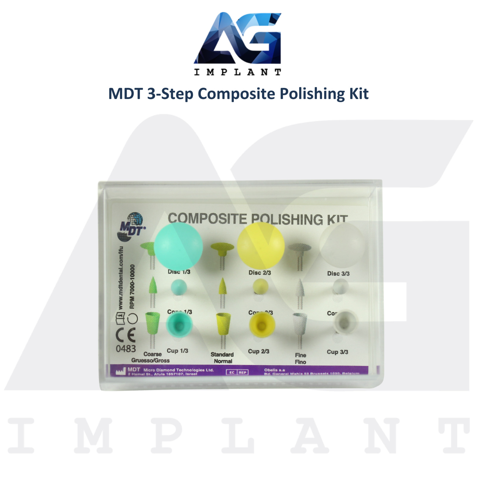 MDT 3-Step Composite Polishing Kit Silicone High-Gloss Finish Dental Restoration