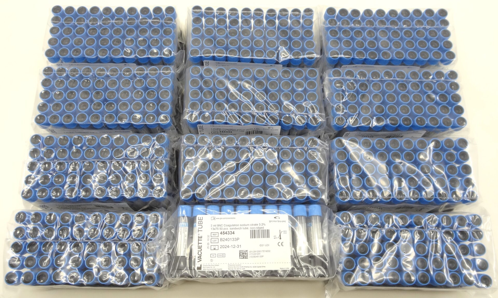 QTY 600 Greiner Bio-One 3 ml 9NC Coag. sodium citrate 3.2% Vacuette Tubes 454334