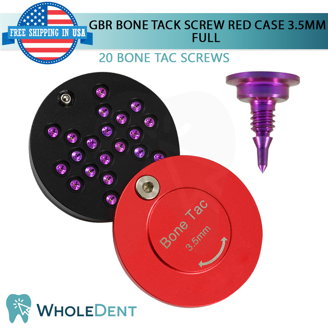 GBR Bon Tack Screw 3.5mm Pin Red Full Case Membrane Fixation Dental Im plant Tac
