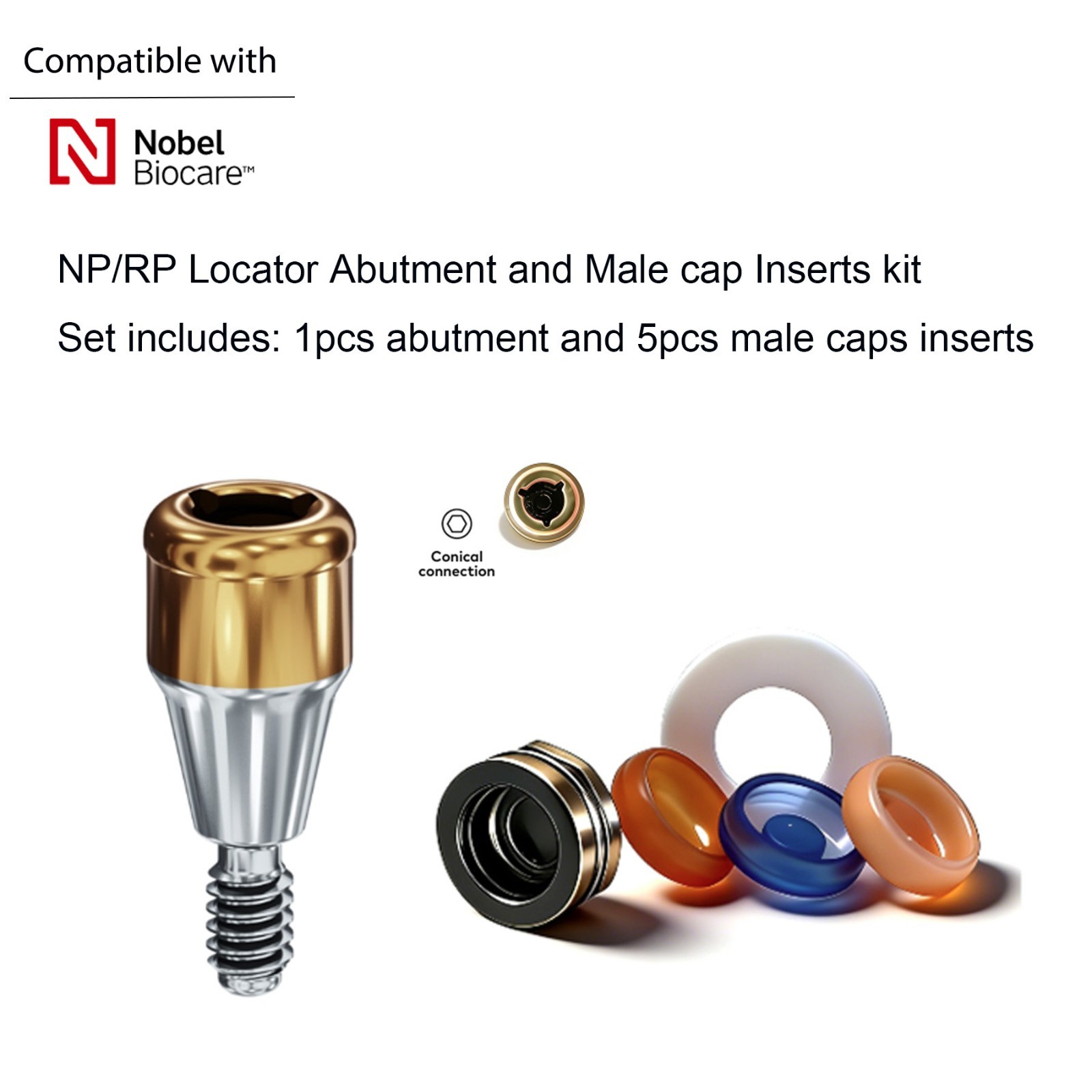 US Dental Locator abutment NP/RP Plarform fits Nobel Active Conical Connection
