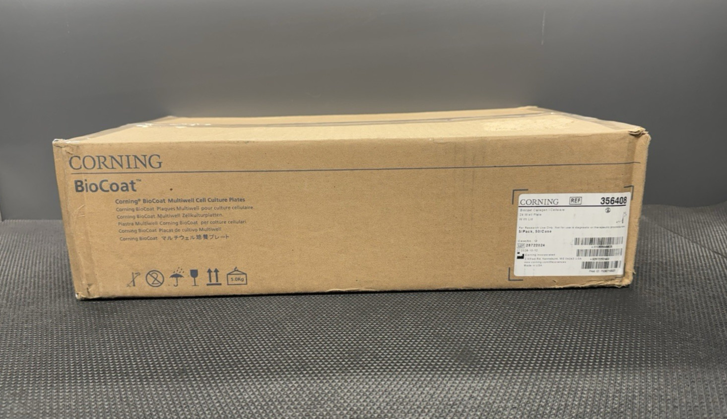 Corning BioCoat 356408 24 Well Plate w/Lid, 5 Per Pack/10 Packs, Exp. 2028-10-12