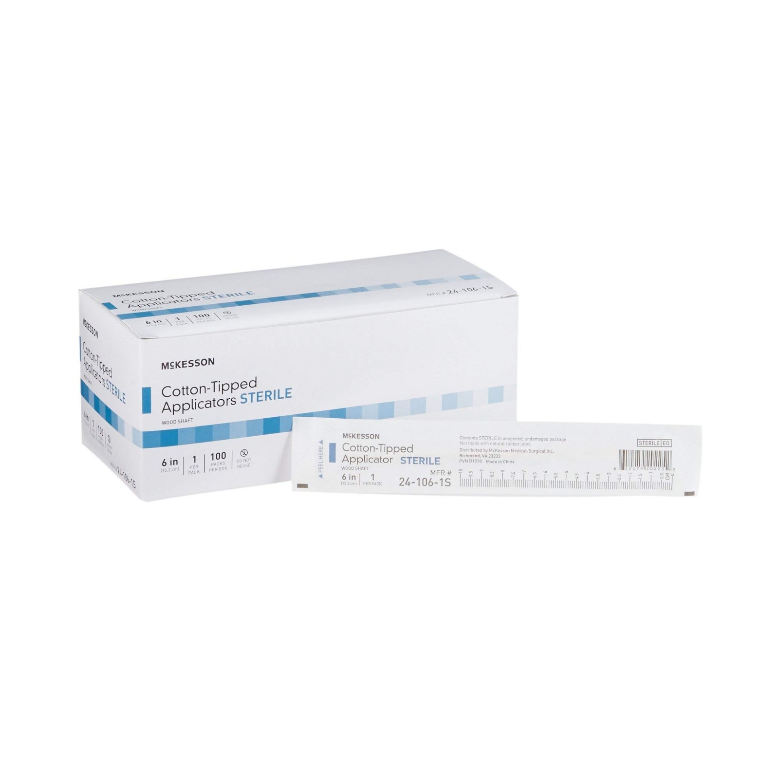 Cotton Tipped Applicators, 6″ Wood Shaft, Individually Wrapped, 1000 Count