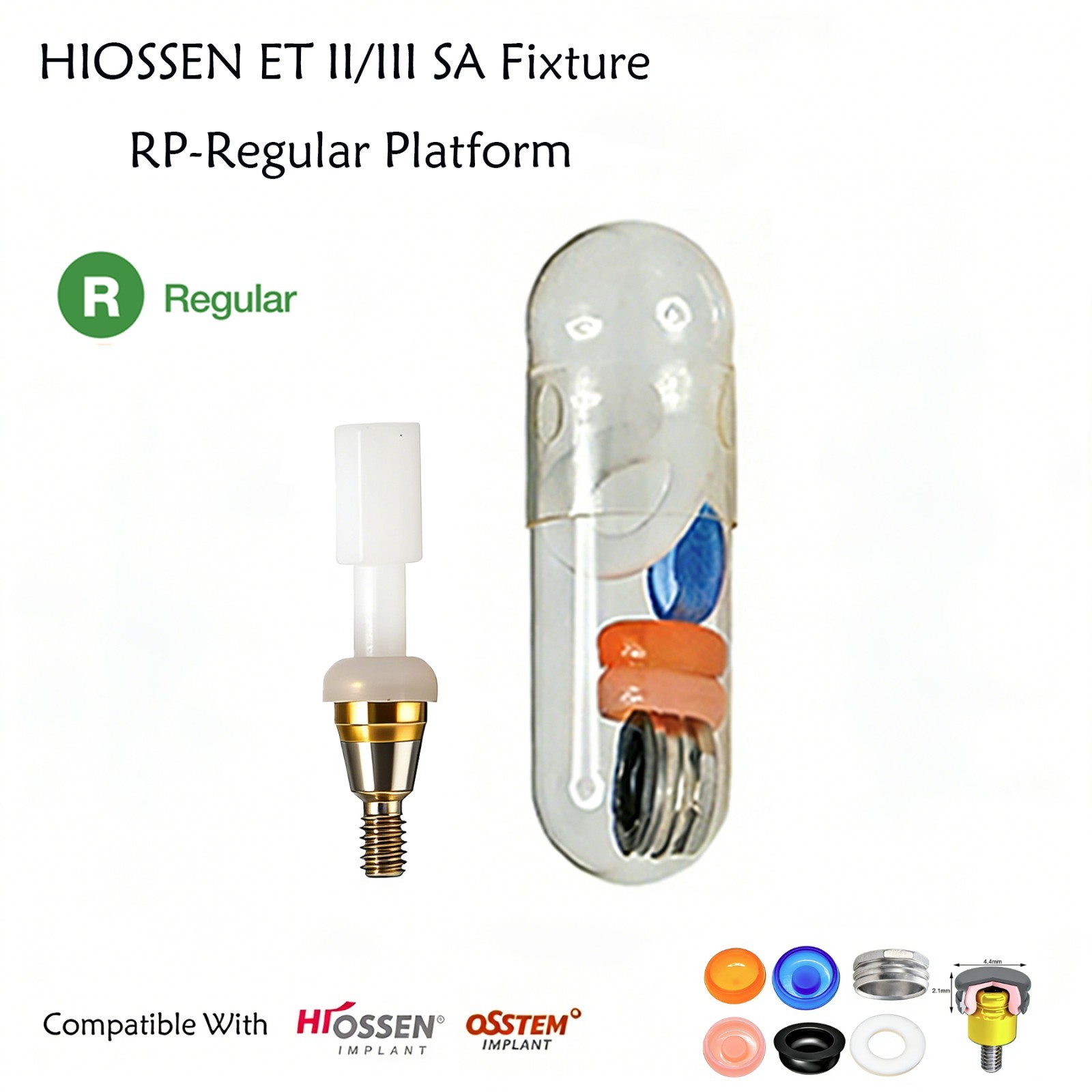 Hiossen Implant System Dental Locator Titanium Abutment Set Regular 1-7.0mm GH