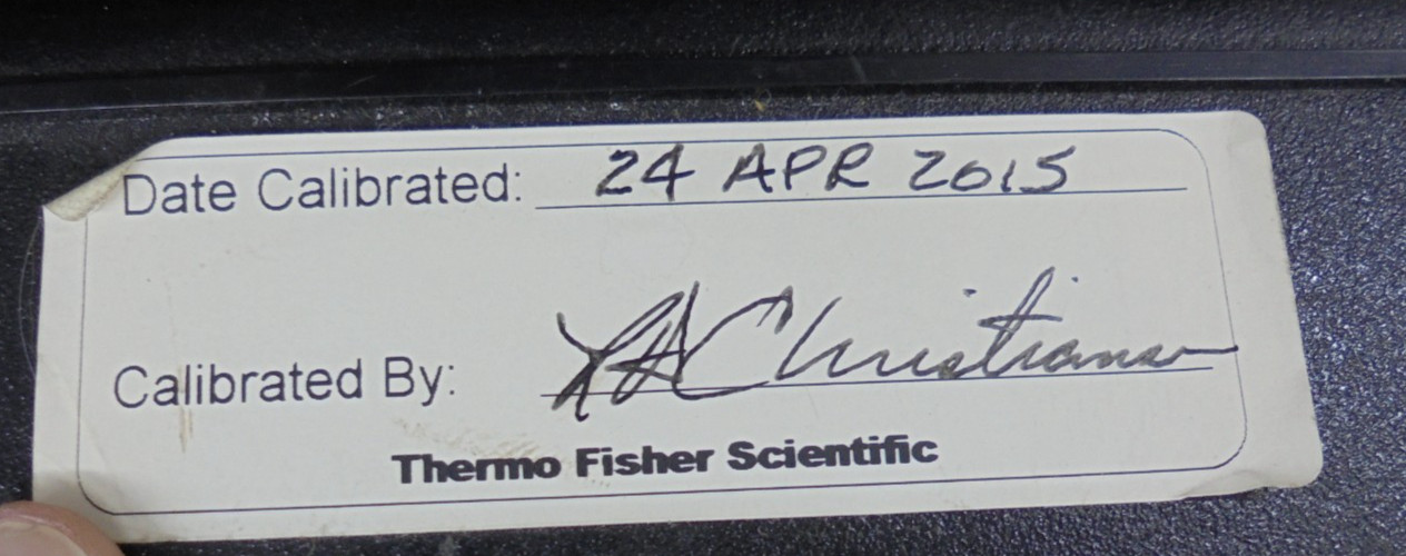 THERMO FISHER SCIENTIFIC 10010701 CALIBRATION VALIDATION NIST TRACEABLE CAROUSEL