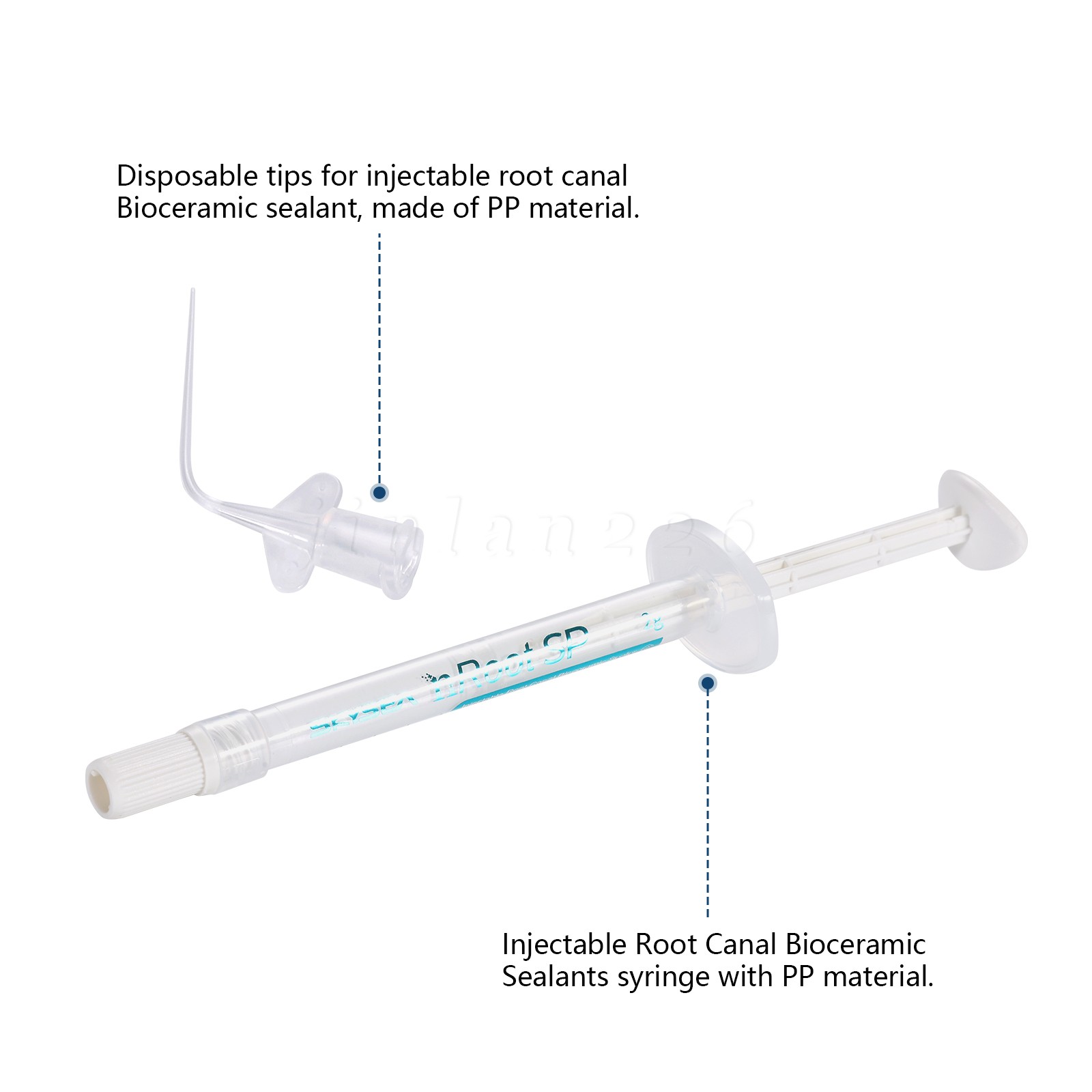2 x Dental nRoot SP Injectable Root Canal Bioceramic Sealer 2g Syringe + 20 Tips