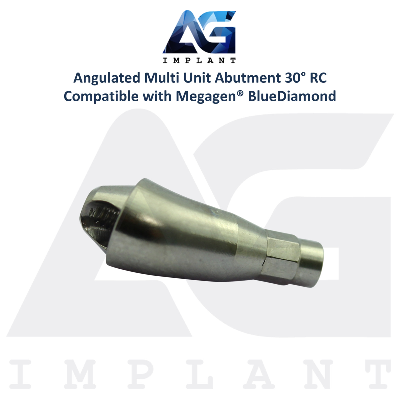 10 Angled 30° Multi Unit Prosthetic RC Int Hex Megagen® BlueDiamond Compatible