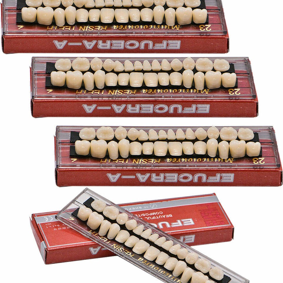 56 Pcs (A2+A3) False Teeth Dental Complete Acrylic Resin Denture Teeth #23 Shade