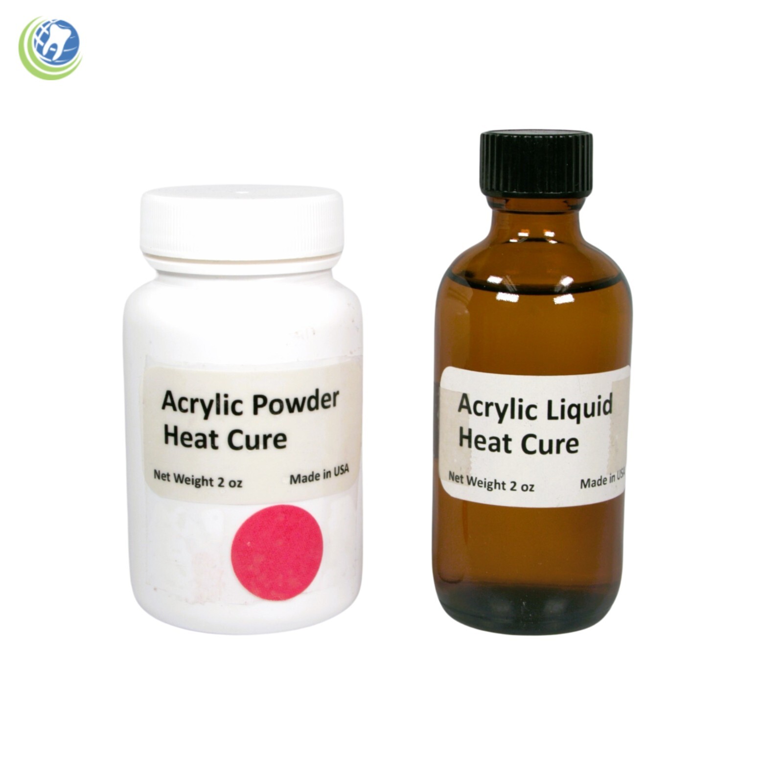 Dental Lab Dentist Heat Cure Curing Acrylic MINI KIT Dark Pink Veined 2oz:2oz
