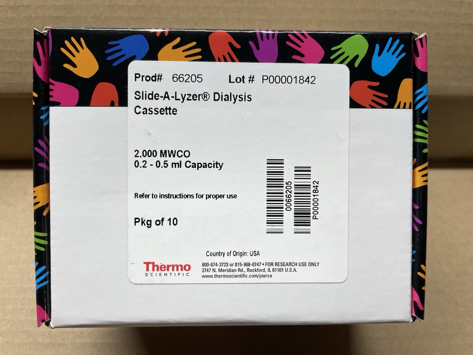 Pierce Thermo Slide-A-Lyzer Dialysis Cassette, 10k MWCO, 12-30 mL, #66205, 10 pk