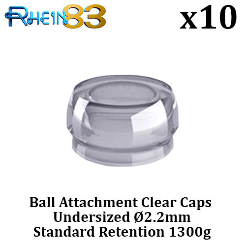 10 Dental Ball Attachment Home Use First Aid Undersized Caps Ø2.2mm Clear