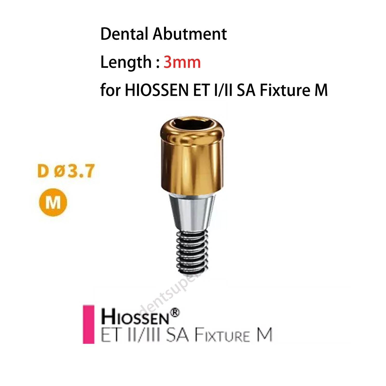 1PC Overdenture Dental Abutment Flat AH=1-6 mm attachment Hiossen Mini conical
