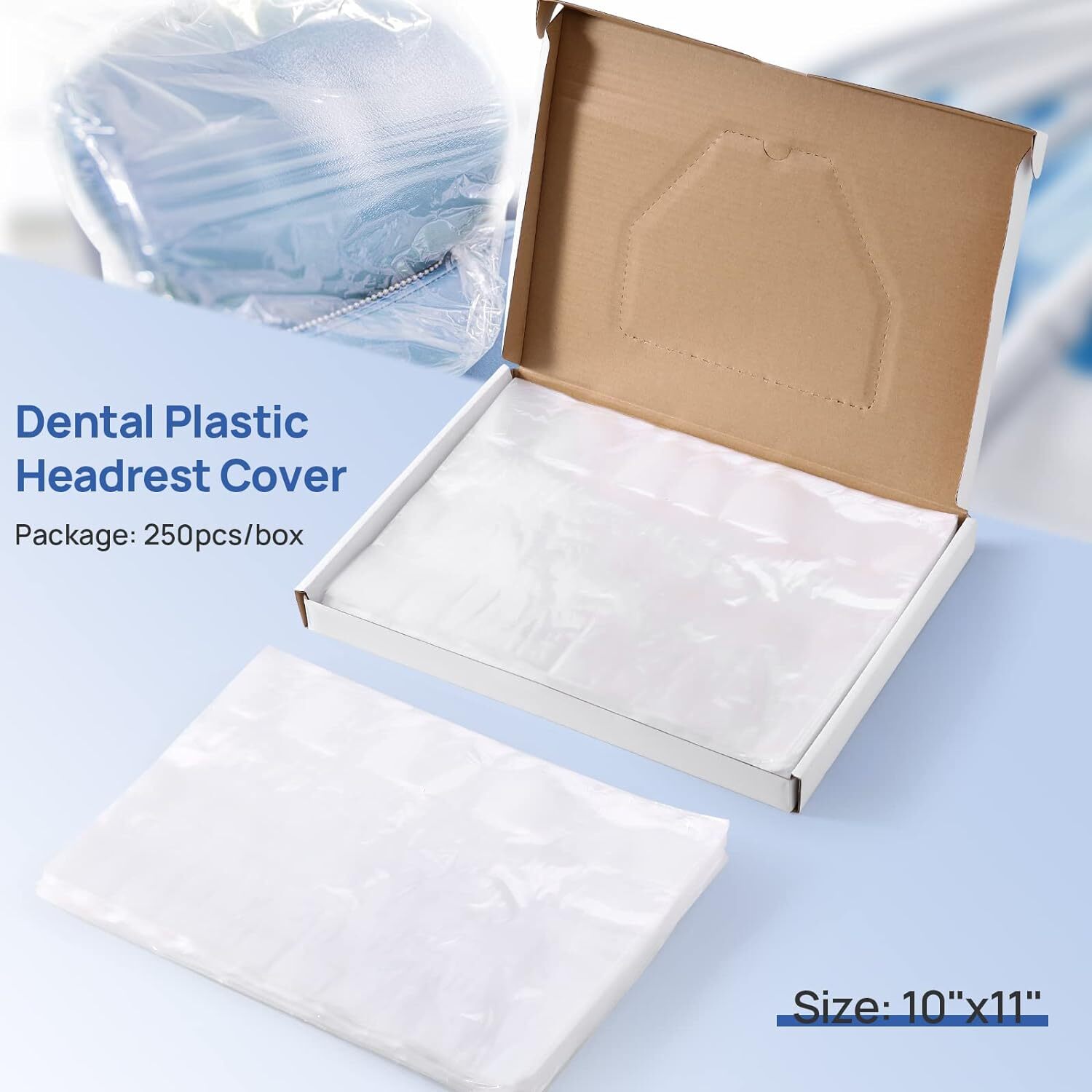500pcs Dental Headrest Covers Sleeves 10″x11″/ 10″x14″ Disposable Clear Plastic
