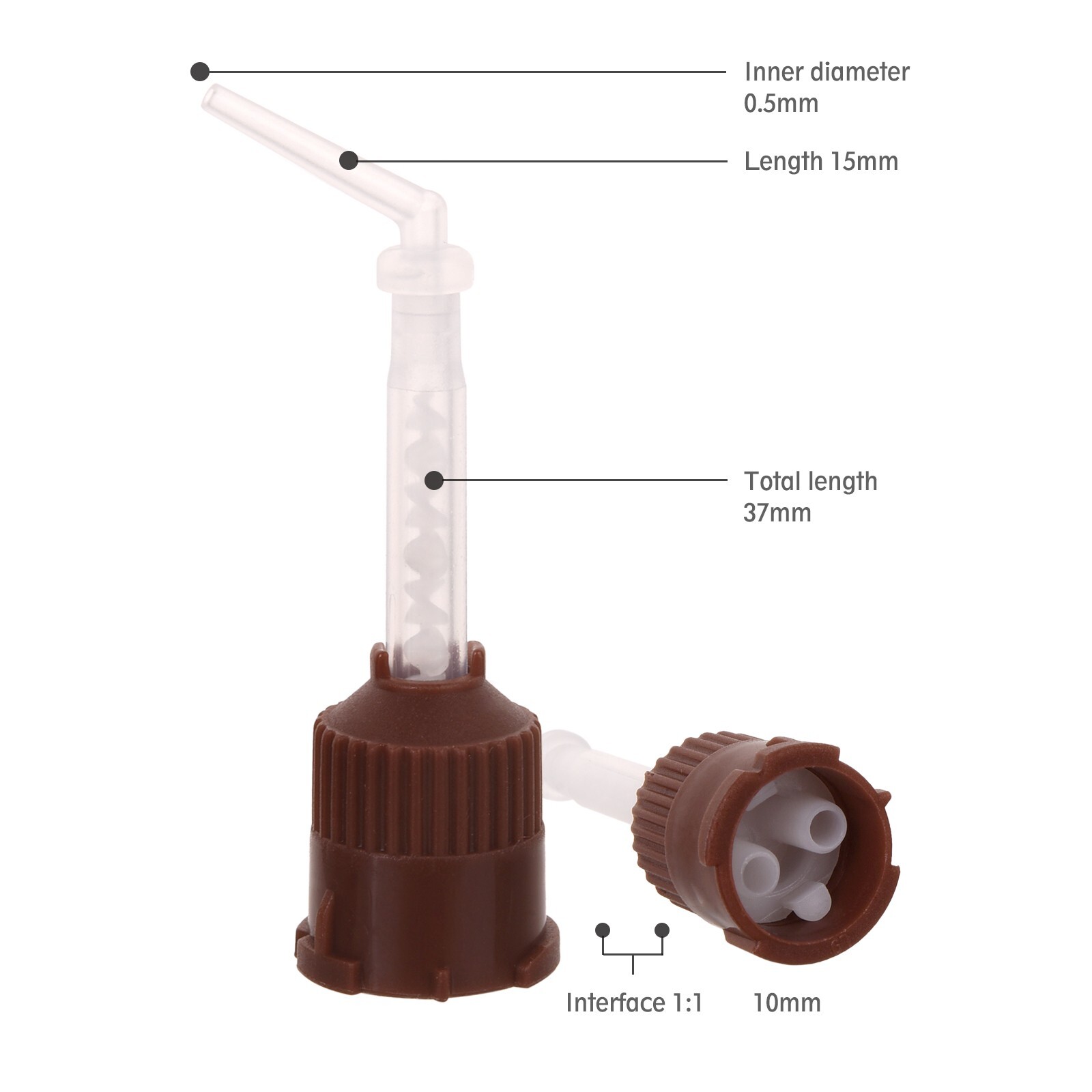 250(5 Bags) Dental Mixing Tips HP Brown with Endo Tips