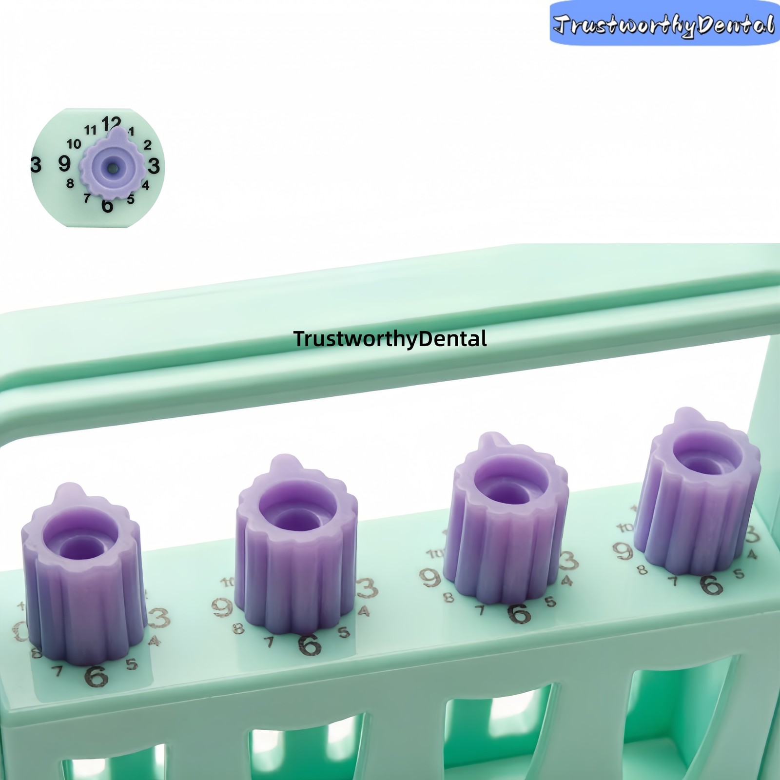 Dental 6 Holes Root Canal File Counting Disinfection Rack Measuring Rack Plastic