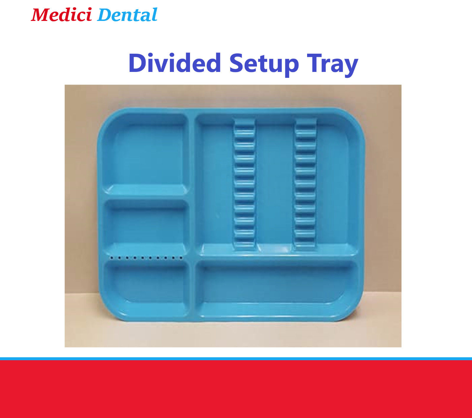 Dental Setup Flat B Tray, Lid Cover, or Divided B Ritter Tray, B-Lok Tray – BLUE