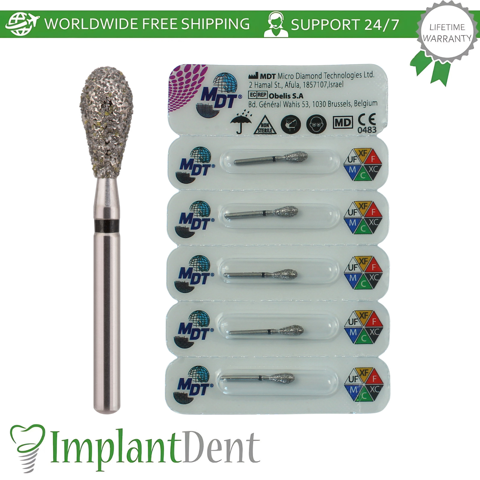 Dental MDT Football FG Diamond Burs 276 Contouring Shaping Restorative Materials