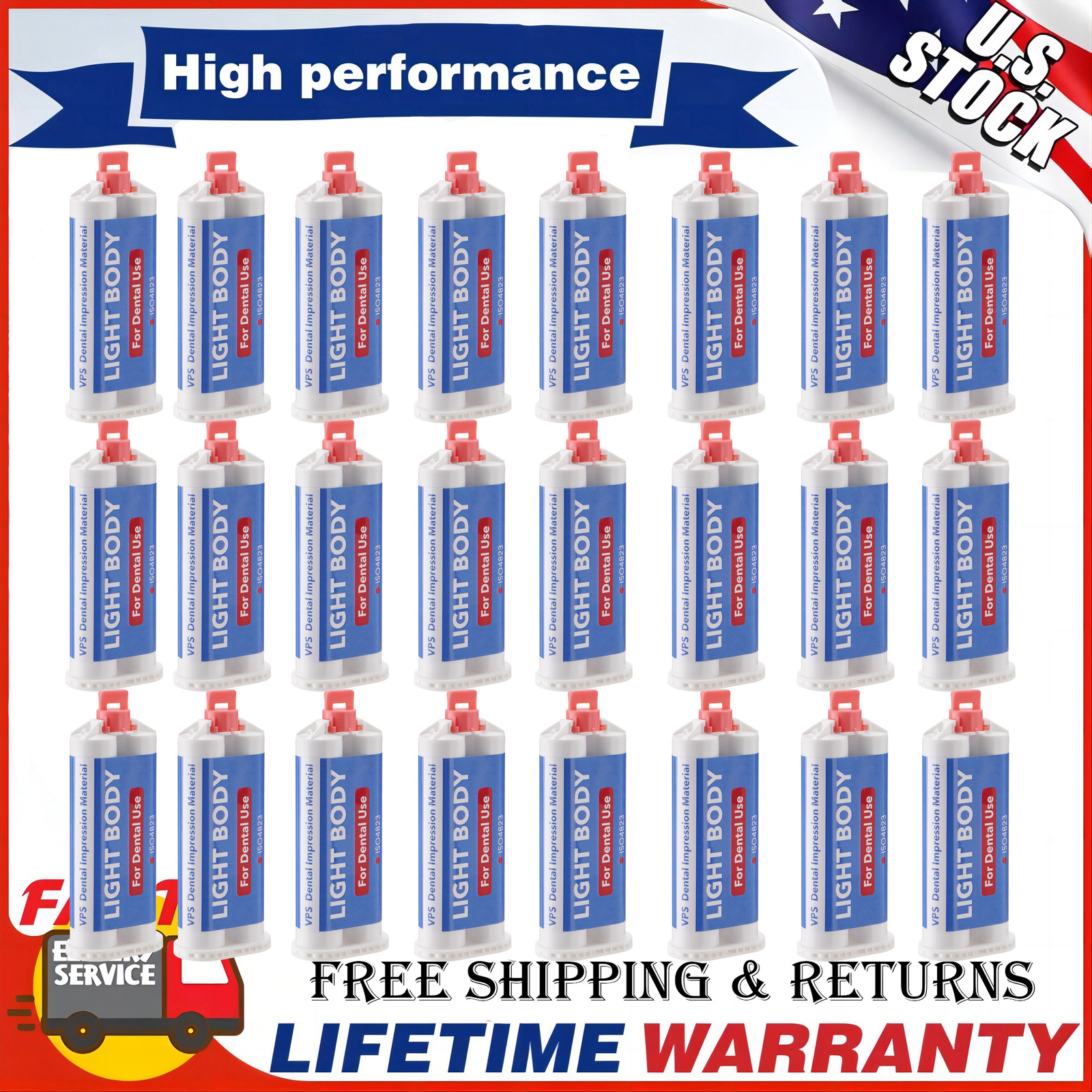 24x 50mL Dental Light Body Fast Rapid Set Dental Impression Material VPS PVS USA