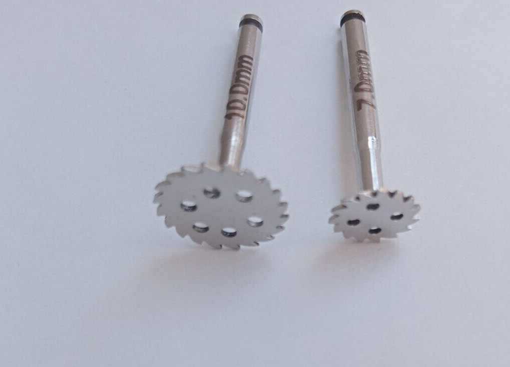 2pcs Dental Implant Saw Disk Cutting Tool Set 7mm 10mm Latch Type 0.3mm