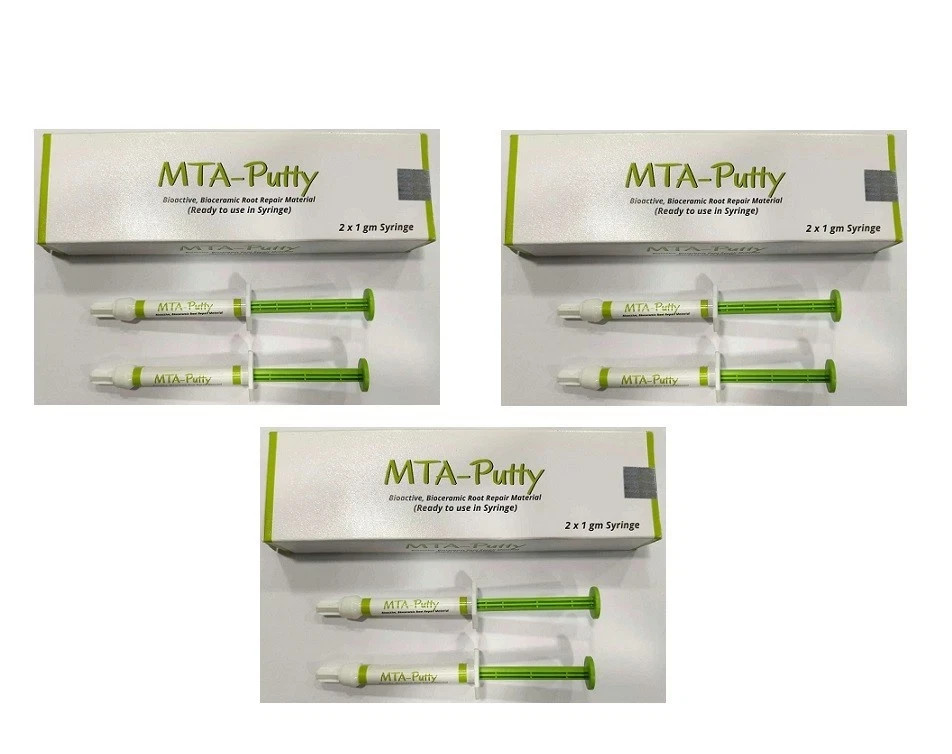 3 x MTA PUTTY Pre MixRoot Repair Dental Material 2 x 1gm Bioactive , Bioceramic
