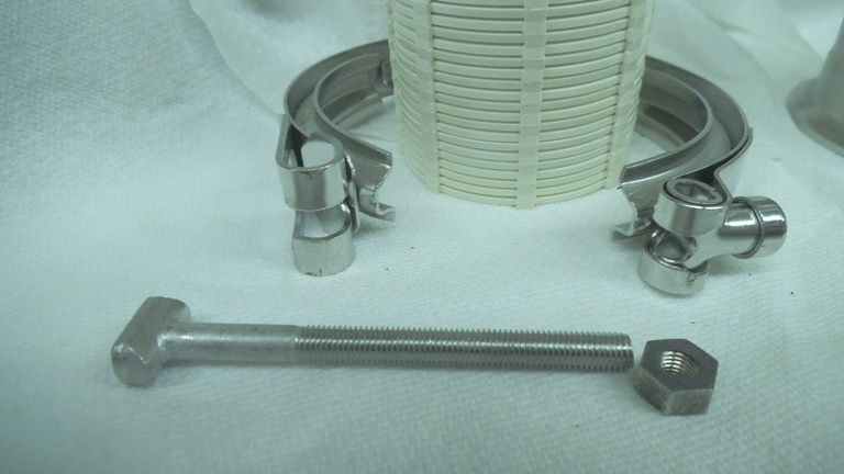 Millipore Stainless 40 stack filter housing, 150 PSI, with clamp, filter, used