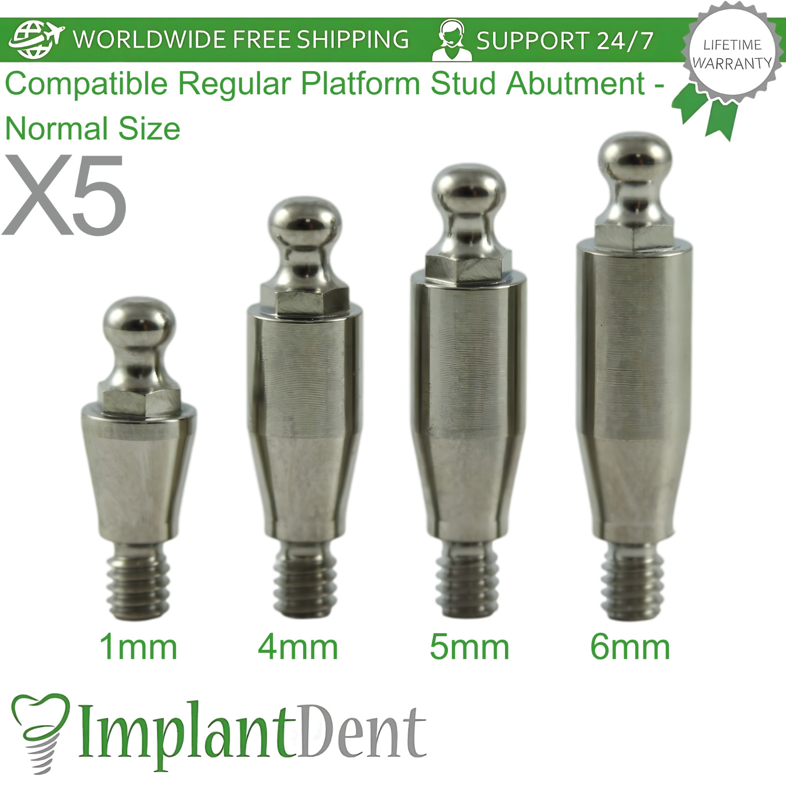 X5 0sstem®TS Compatible Regular Platform Stud Dental Prosthetic Titanium