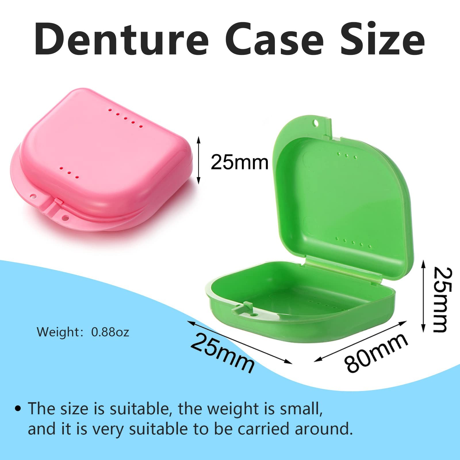 2 PCS Orthodontic Retainer Case,Retainer Case,Denture Case with White