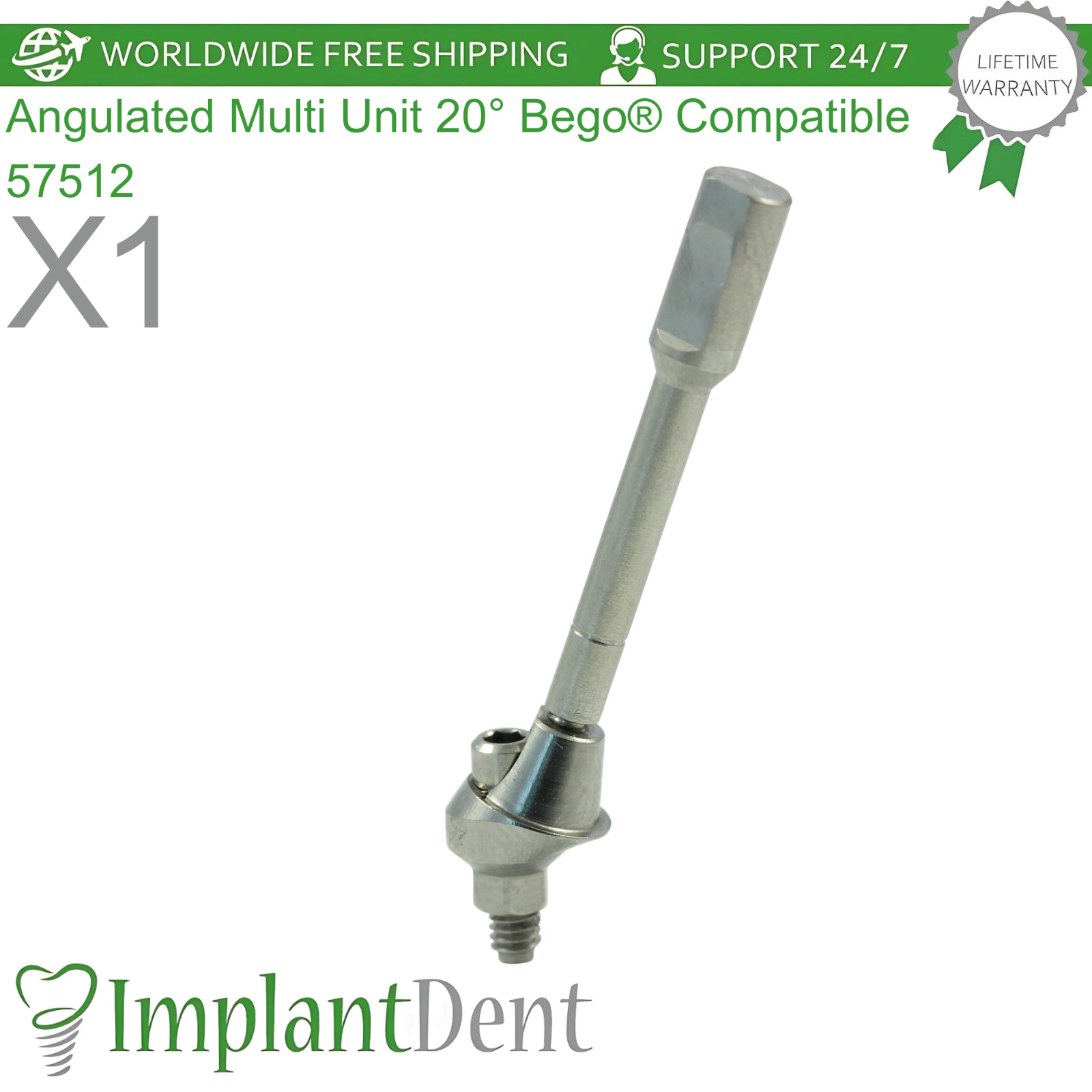 Angulated Multi Unit 20° Bego® Compatible 57512 Dental Prosthetic Ø4.1mm