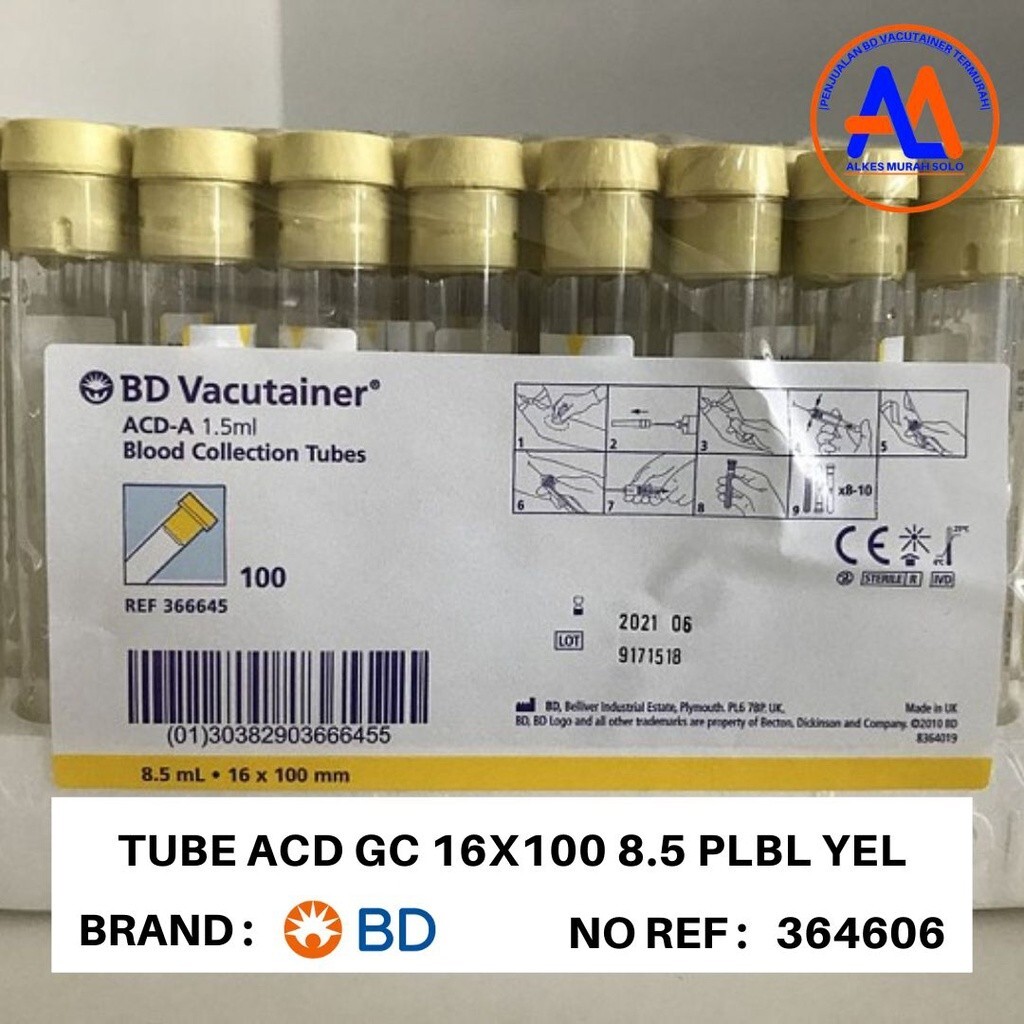 PRP TUBES, LIQUID ACD TEST TUBES ( 8.5ML ) PACK OF 100 TUBES -FREE SHIPPING