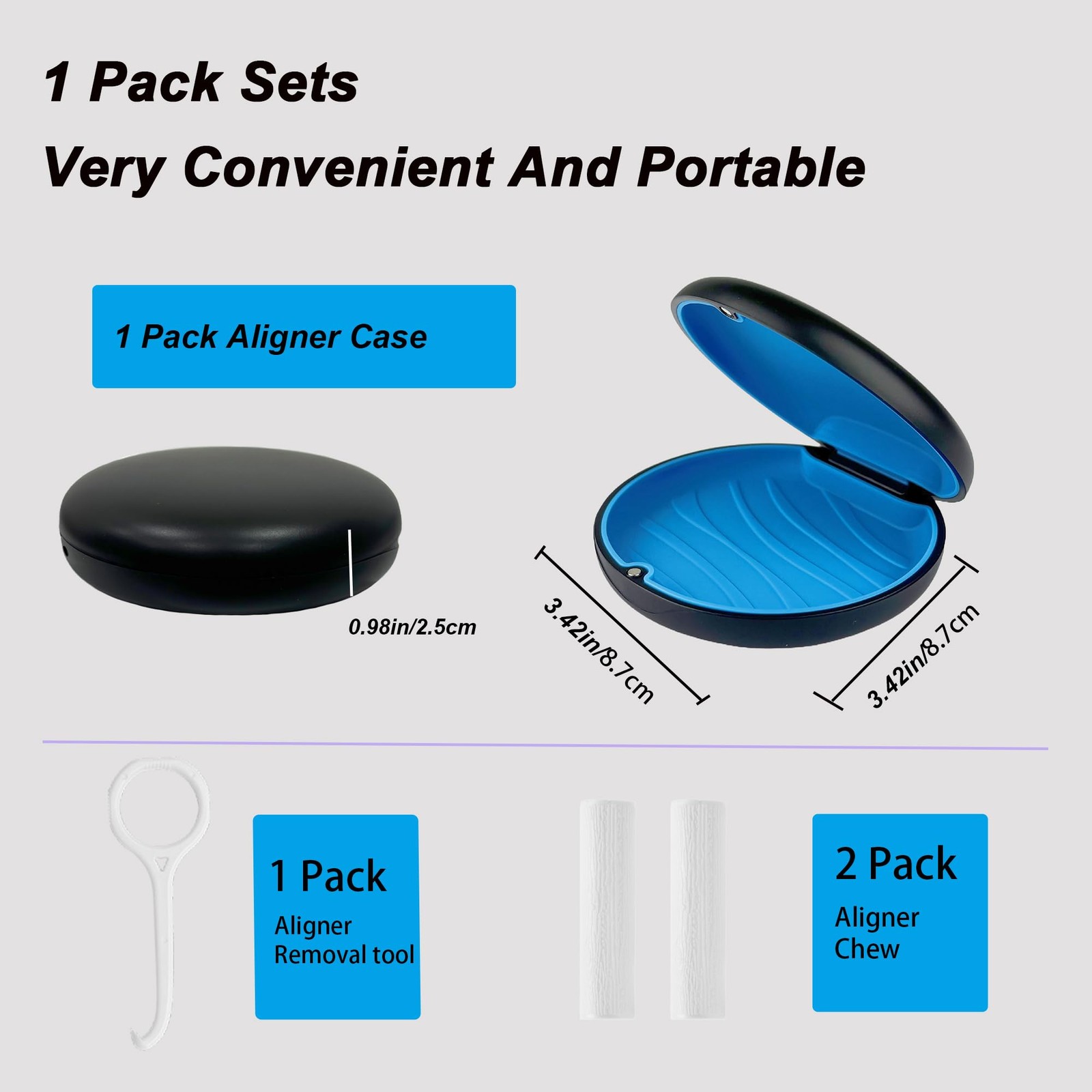 ACSKD Aligner Case, Slim Retainer Box for Travel, Case Black
