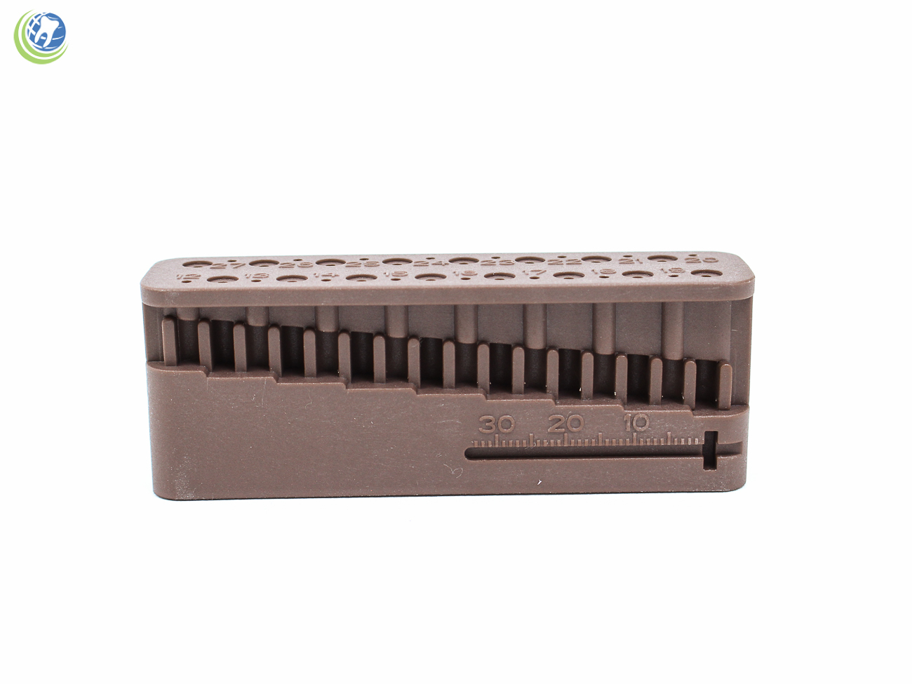 2 X Endo Measuring File Block Holder W/ Measuring Ruler Brown Autoclavable