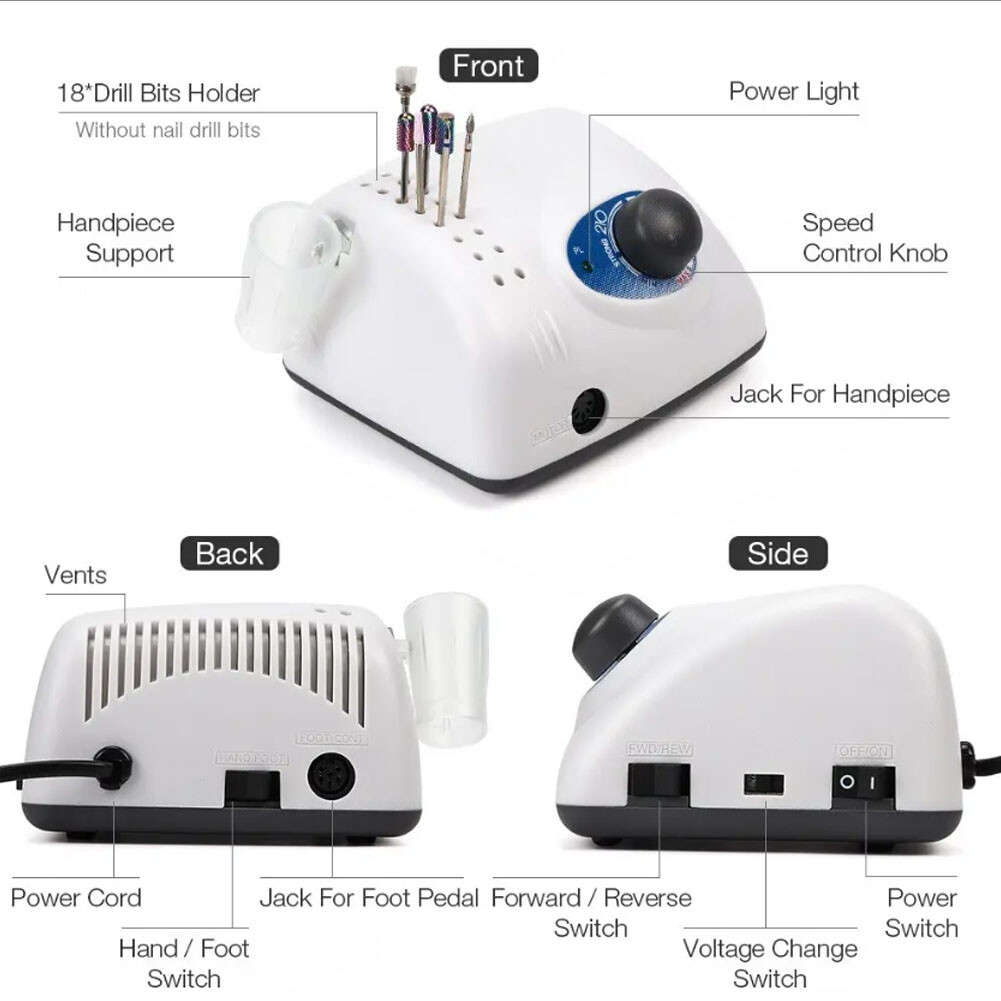 210 105L dental lab micromotor manicure equipment portable nail drill